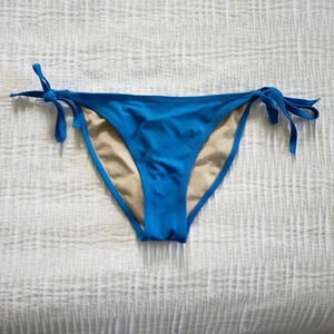 LIPS Brand Bikini Swim Bottoms Blue Side Tie XS